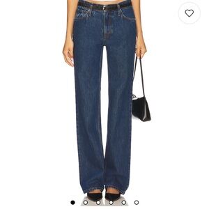 Cotton Citizen Dark Blue Wide Leg Flare Jeans